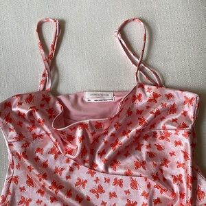 URBAN OUTFITTERS SATIN PINK MINI DRESS